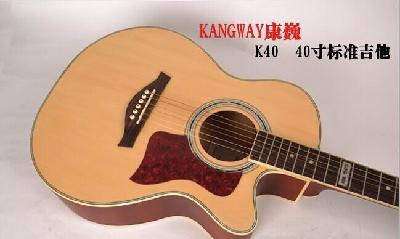 工厂直销 kang way 康巍40寸k40民谣吉他 木吉他 吉他批发(6)